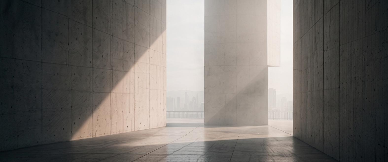 Light through architectural columns